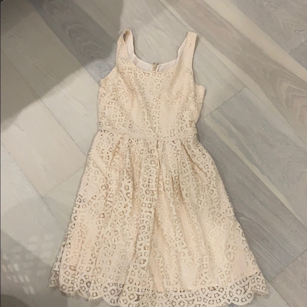 Lace a-line dress! Cream blush color